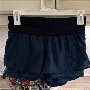 lululemon athletica Navy Shorts with Black Waistband